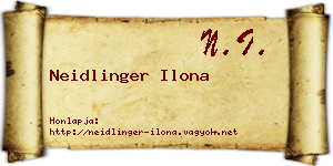 Neidlinger Ilona névjegykártya